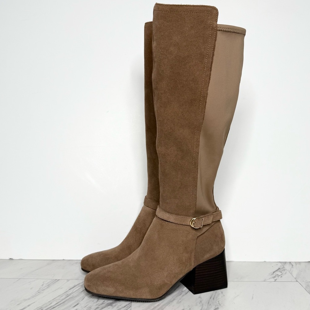 New! Blondo Twyla Brown Suede Heeled Tall Boot 6 1/2 M
